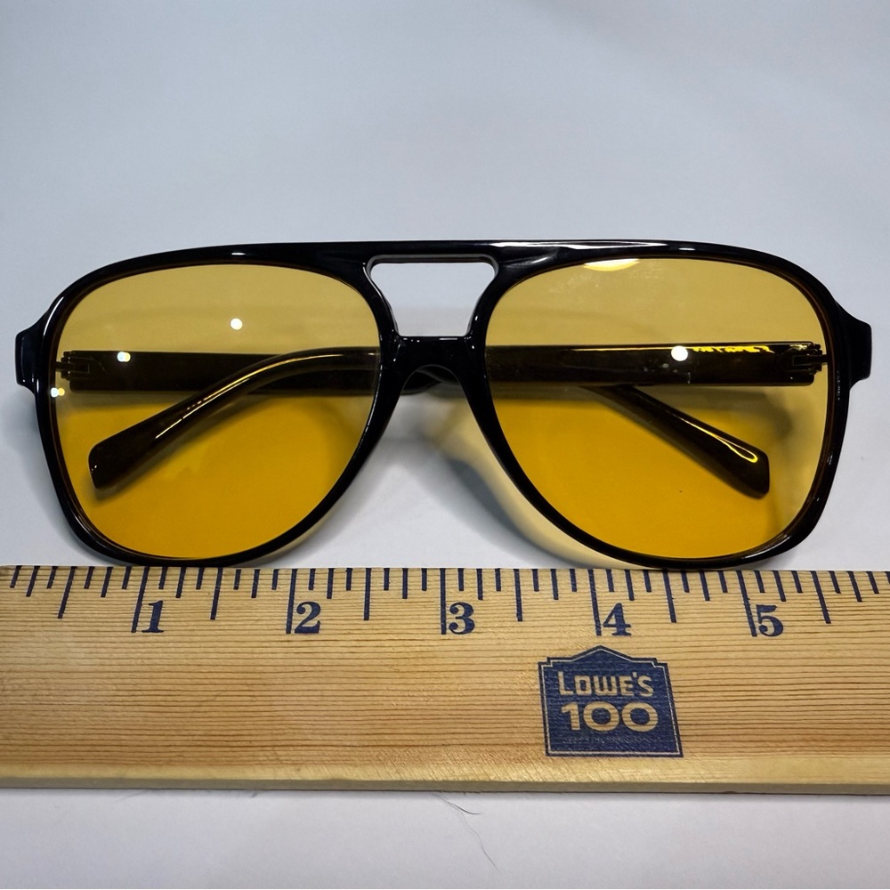 Black and Yellow Aviator Sunglasses